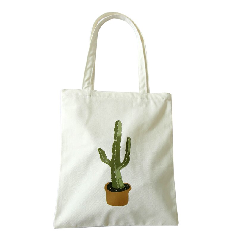 Canvas Bag Cactus Capacity School Female Women's Large Personality Bag Bags Shoulder Student - ebowsos