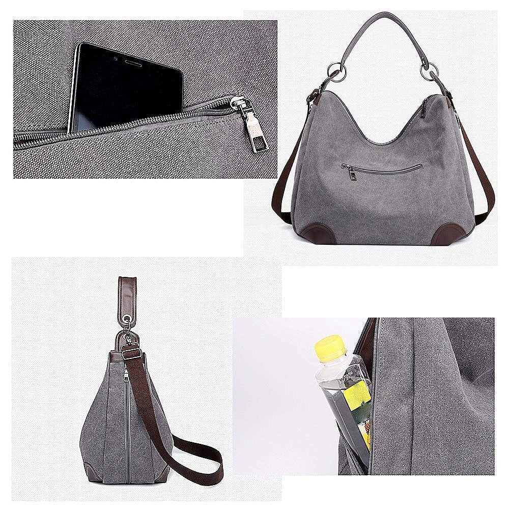 Canvas Handbag Casual Shoulder Bags Purse Top Handle Handbags Crossbody Bags For Women - ebowsos