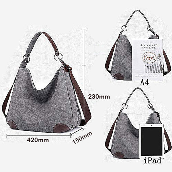 Canvas Handbag Casual Shoulder Bags Purse Top Handle Handbags Crossbody Bags For Women - ebowsos