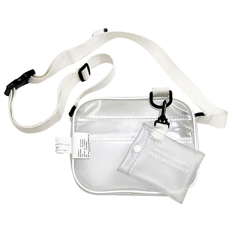 Casual Pvc Transparent Clear Women Crossbody Bags Shoulder Bag Handbag Jelly Small Phone Bags With Card Holder Wide Strap - ebowsos