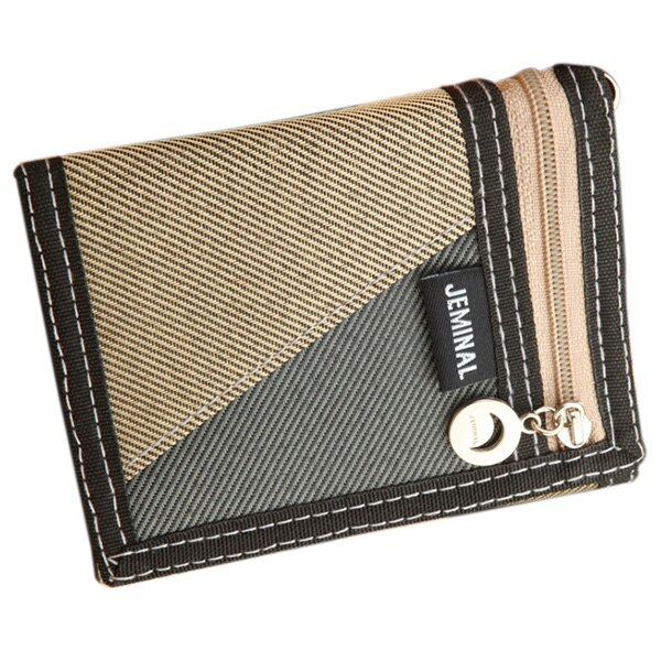 Casual Trifold Short Wallet Men Boy Canvas Fashion Purse Vertical Patchwork Design Burse Male Card Coin Holder Money Bags - ebowsos