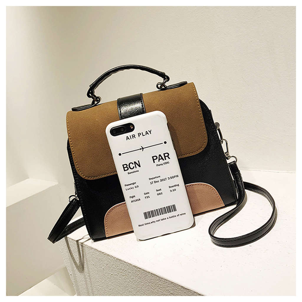 Casual Women Pu Leather Sling Handbag Girls Crossbody Bag Patchwork Messenger Shoulder Bag Female - ebowsos