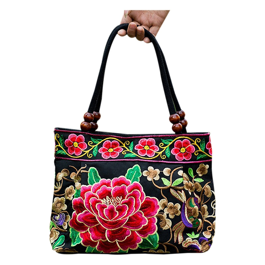 Chinese Style Women Handbag Embroidery Ethnic Summer Fashion Handmade Flowers Ladies Tote Shoulder Bags Cross-body - ebowsos