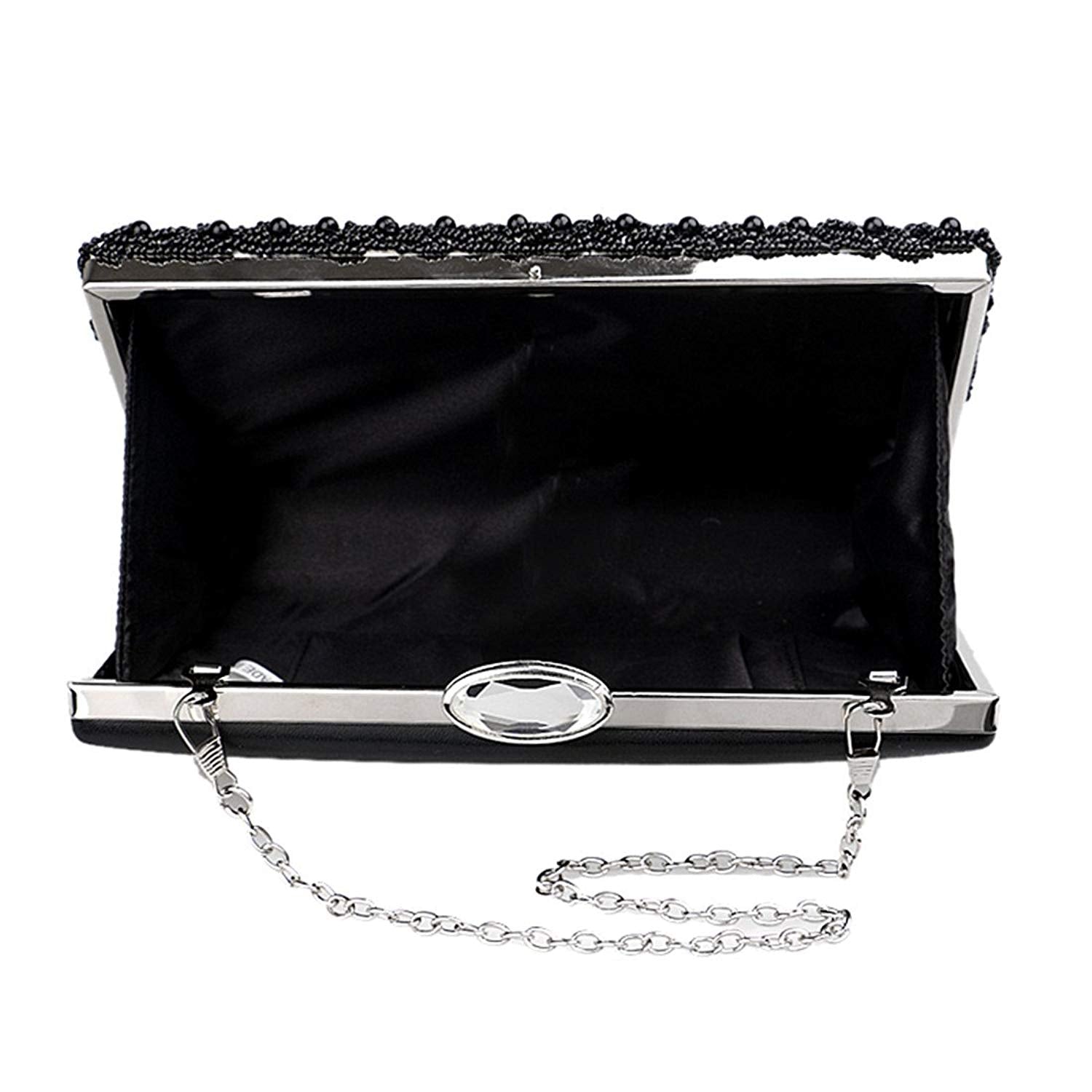 Clutch Evening Bag Giltter Beaded Flap Clutch Evening Handbag Purse - ebowsos