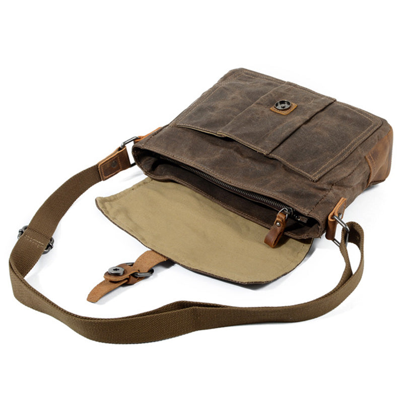 Crossbody Men'S Shoulder Bag Waterproof Canvas Bag Men'S Casual Messenger Bag - ebowsos