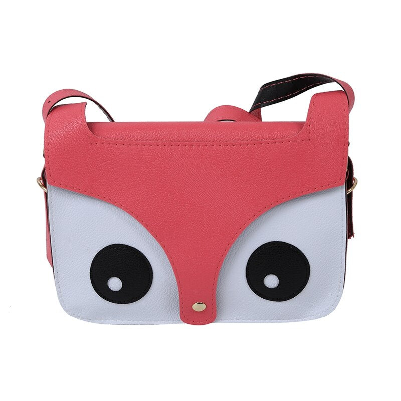 Cute Fox Owl Retro Shoulder Messenger Bag Pu Leather Crossbody Satchel Handbag - ebowsos