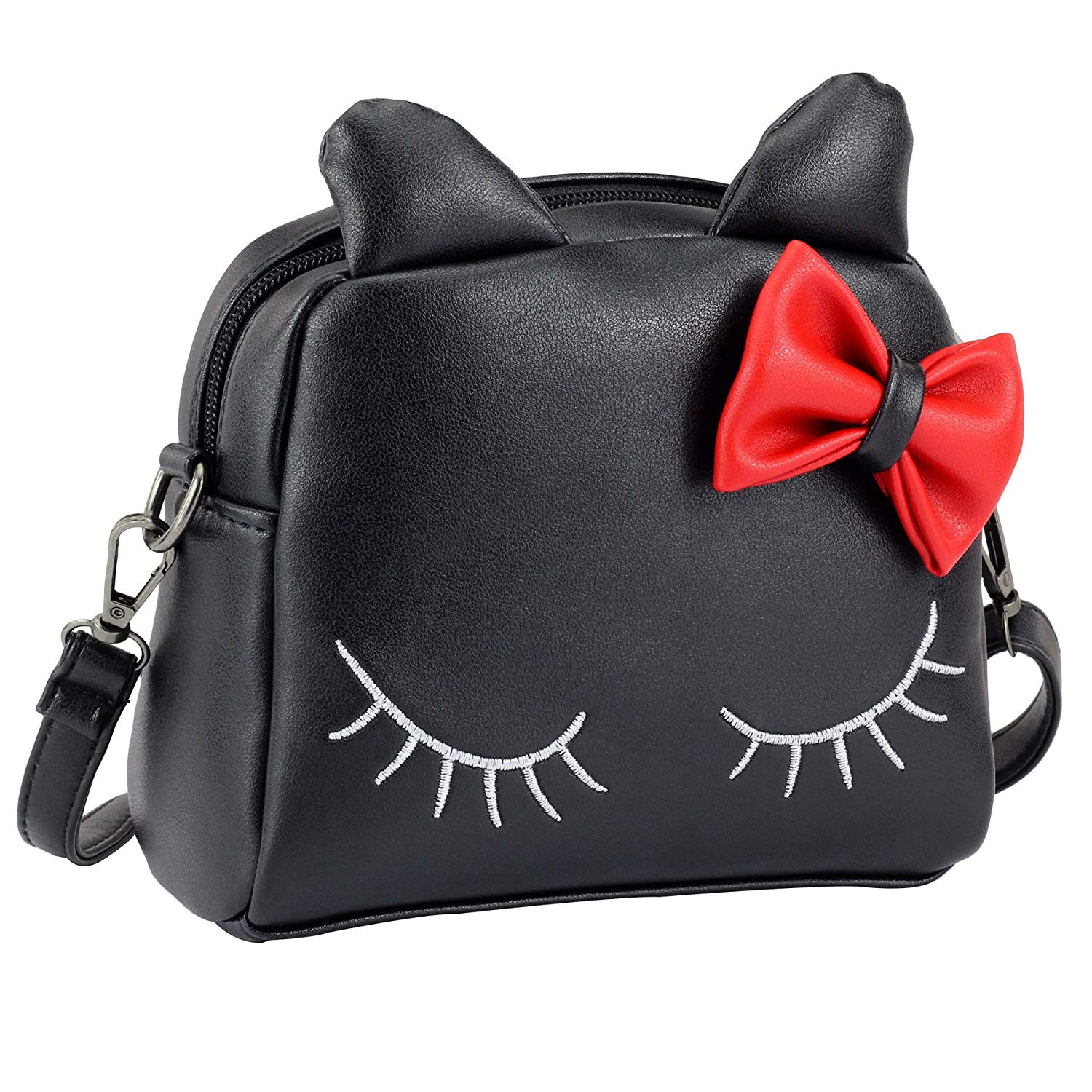 Cute Little Girls Cat Purse for Toddler Kids Mini Bag Bags with Bows - ebowsos