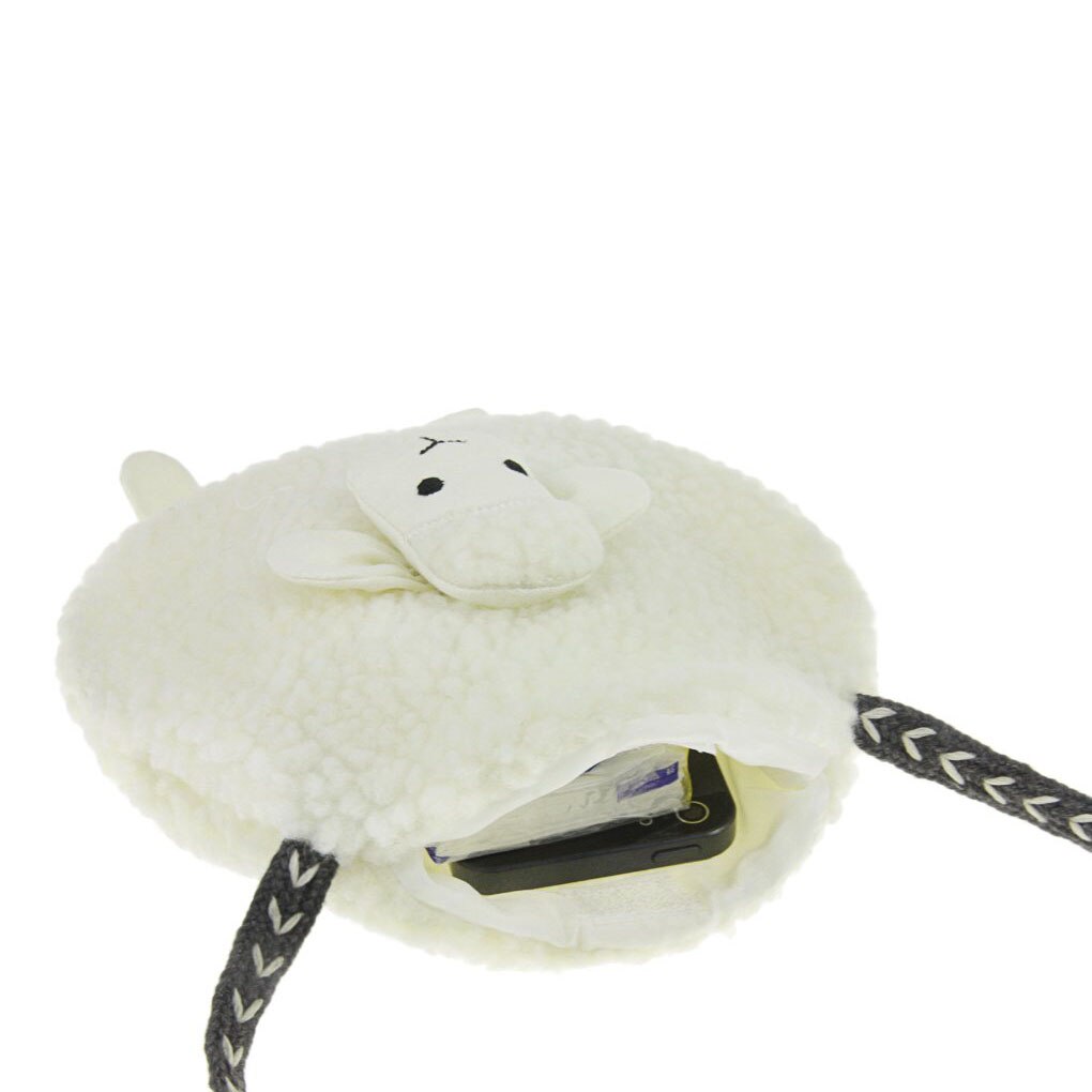 Cute Sheep Shoulder Bag Girls Plush Cross Body Bag Messenger Small Wallet Coin Purse Baby Travel Phone Pouch Key Bag Satc - ebowsos