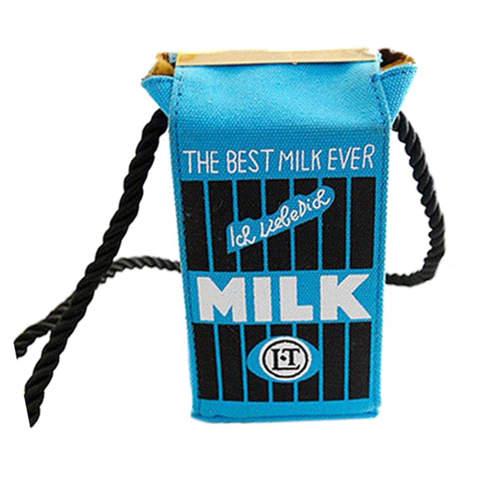 Cute Stereo Mini Milk Box Makeup Cartoon Bag Women Fashion Letter Canvas Shoulders Bag - ebowsos