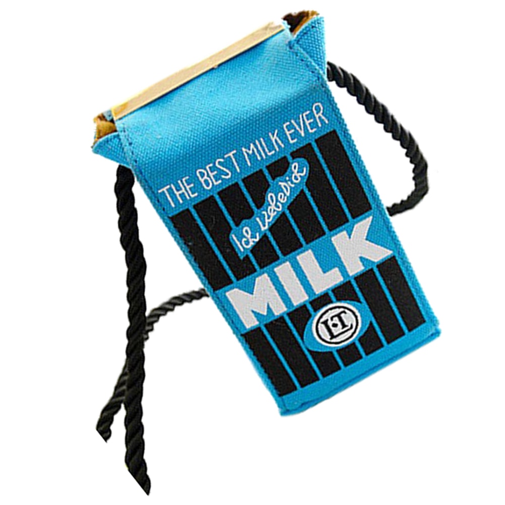 Cute Stereo Mini Milk Box Makeup Cartoon Bag Women Fashion Letter Canvas Shoulders Bag - ebowsos