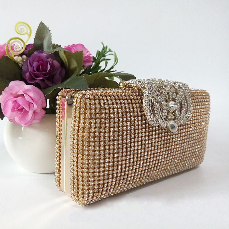 Dazzling Rhinestone Encrusted Evening bag Clutch Purse Party Bridal Prom - ebowsos