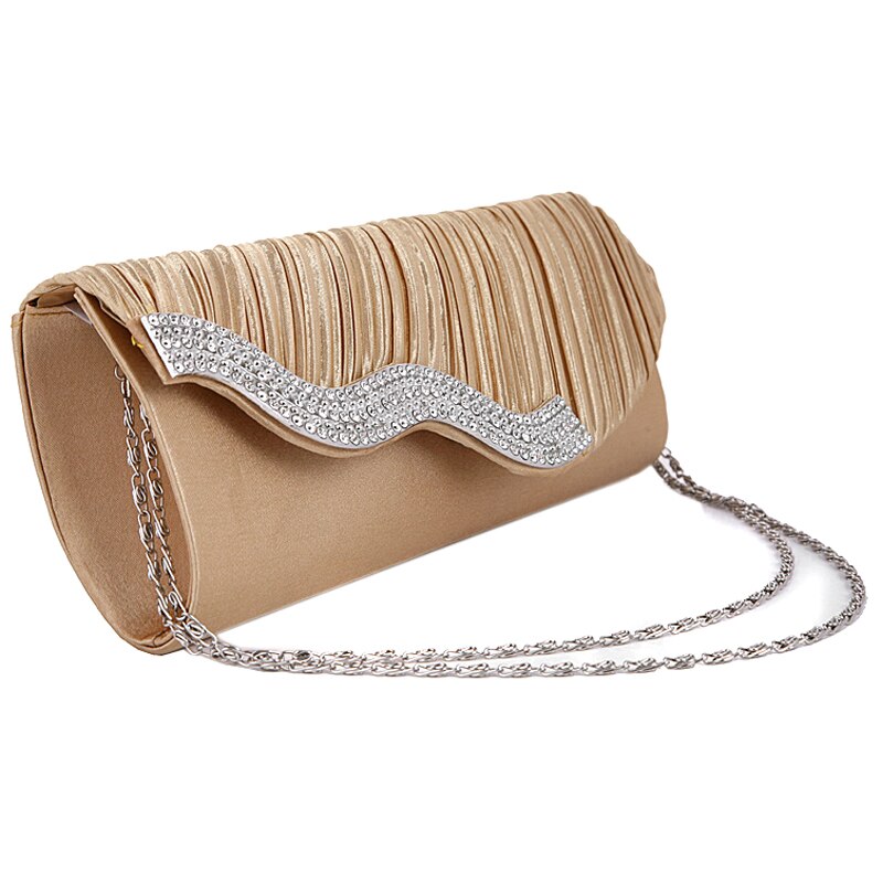 Diamond Evening Bag Satin surface with Fold - ebowsos