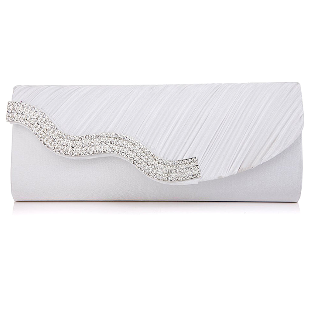 Diamond Evening Bag Satin surface with Fold - ebowsos