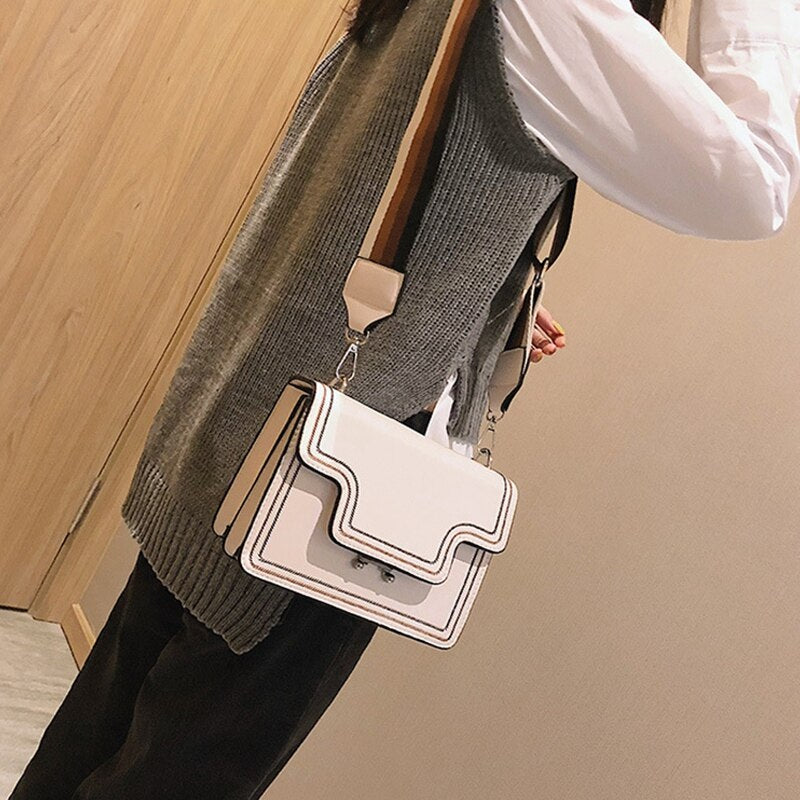 Embroidered Designer Handbags For Women With Wide Shoulder Strap Ladies Small Flap Bag Ladies Shoulder Messenger Bag Hand - ebowsos