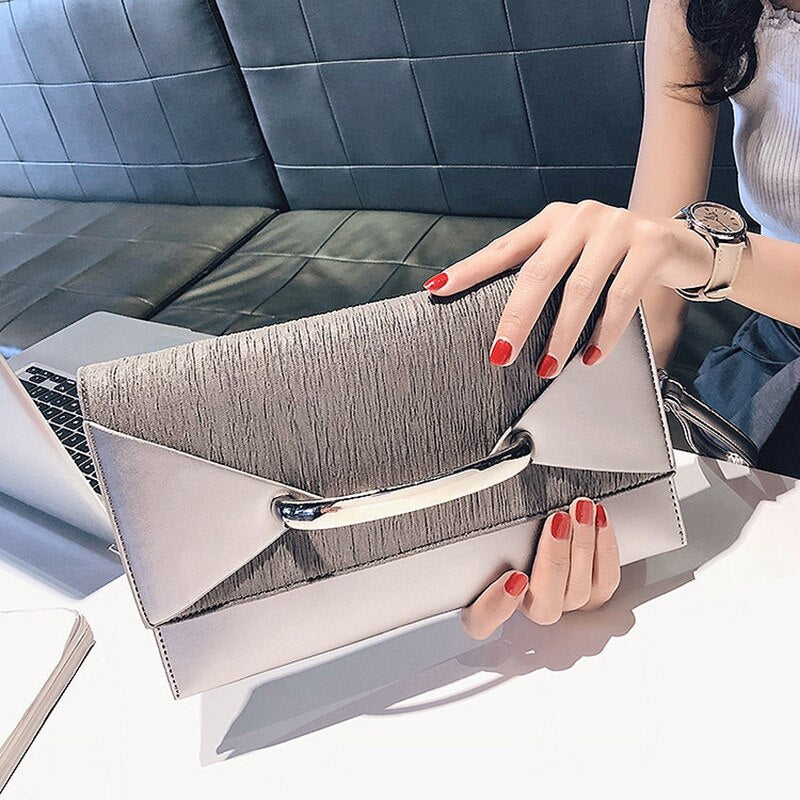 Envelope Clutch Bag Women Leather Birthday Party Evening Clutch Bags For Women Ladies Shoulder Clutch Bag Purse Female - ebowsos