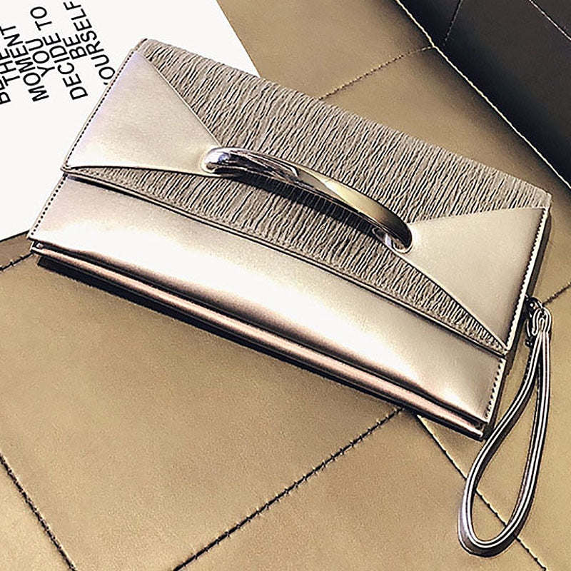 Envelope Clutch Bag Women Leather Birthday Party Evening Clutch Bags For Women Ladies Shoulder Clutch Bag Purse Female - ebowsos