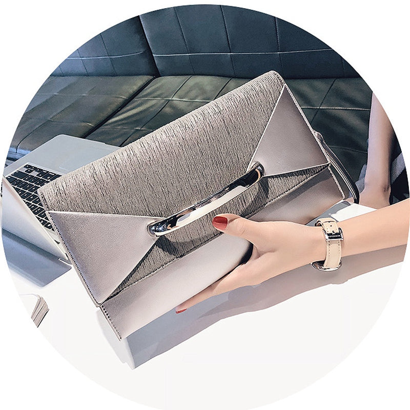 Envelope Clutch Bag Women Leather Birthday Party Evening Clutch Bags For Women Ladies Shoulder Clutch Bag Purse Female - ebowsos