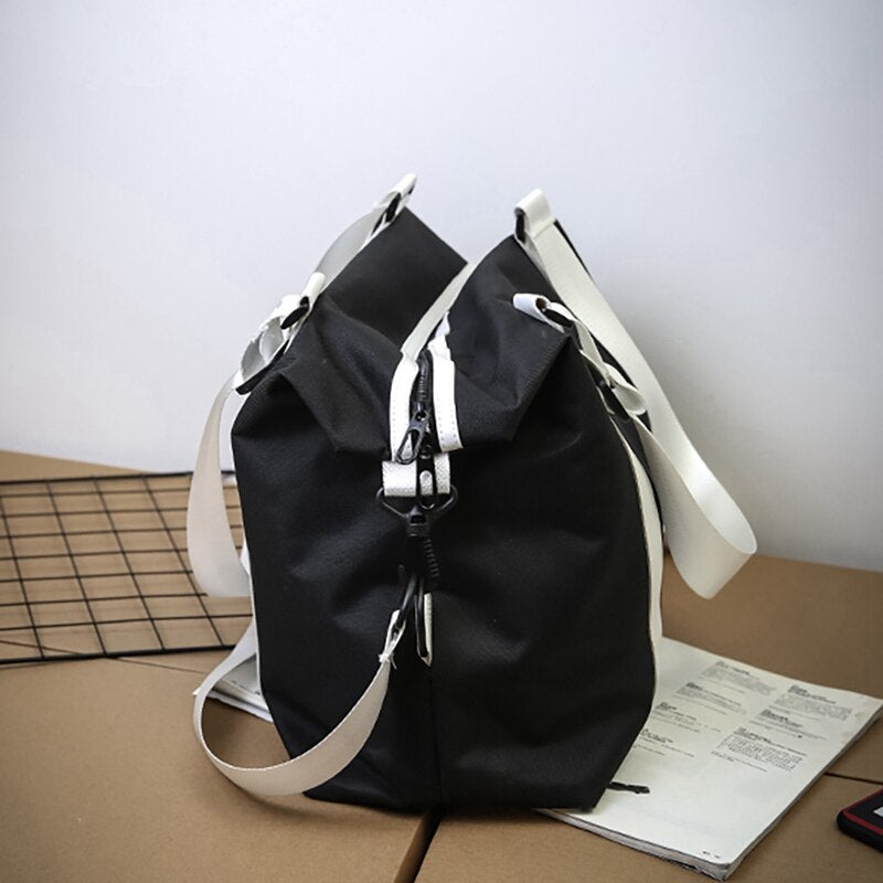 Fashion Bags Men And Women Large-Capacity Handbags Short-Distance Travel Luggage Zipper Shoulder Bag - ebowsos