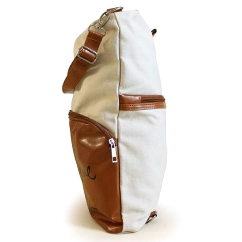 Fashion Canvas 2 in 1 Handbag Shoulder Bag Rucksack Beige - ebowsos