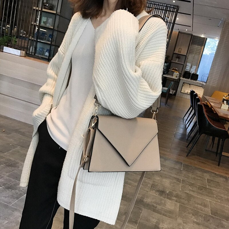 Fashion Casual Handbag Simple Broadband Small Square Bag Personality Shoulder Messenger Bag - ebowsos