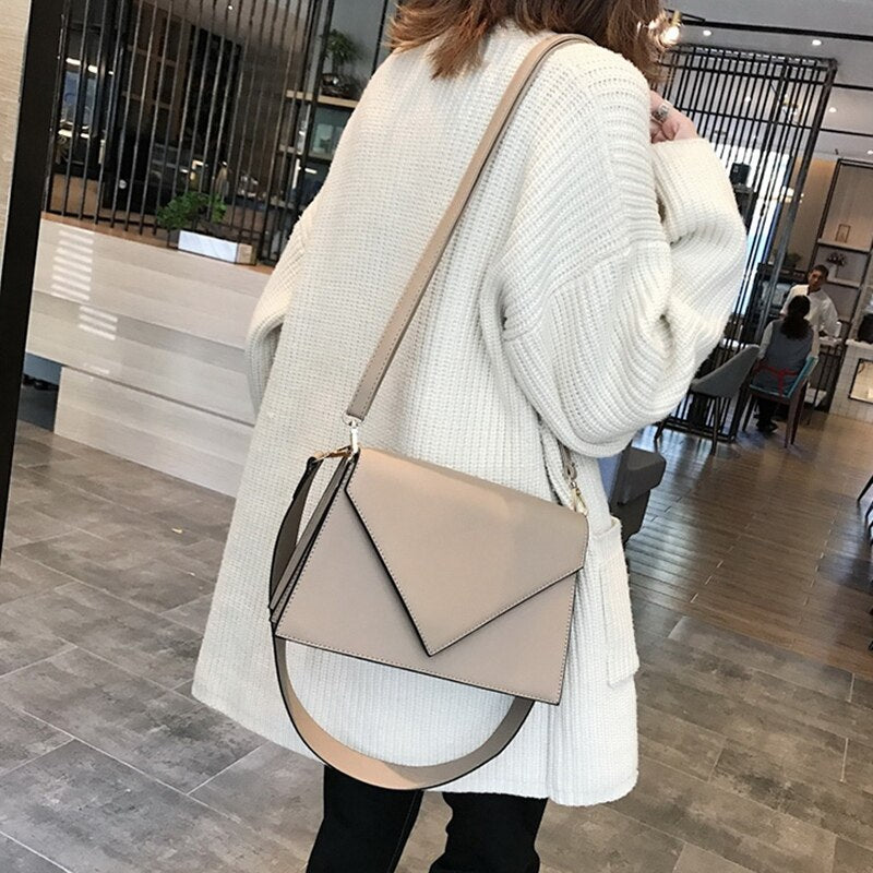 Fashion Casual Handbag Simple Broadband Small Square Bag Personality Shoulder Messenger Bag - ebowsos