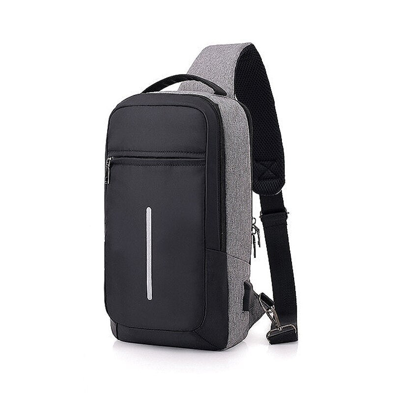 Fashion Casual Sling Chest Bag Unisex Usb Charging One Shoulder Short Trip Bag Crossbody Single Anti Theft Waterproof Dra - ebowsos