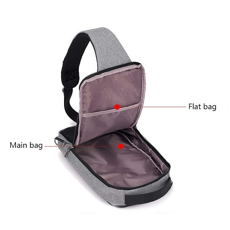 Fashion Casual Sling Chest Bag Unisex Usb Charging One Shoulder Short Trip Bag Crossbody Single Anti Theft Waterproof Dra - ebowsos