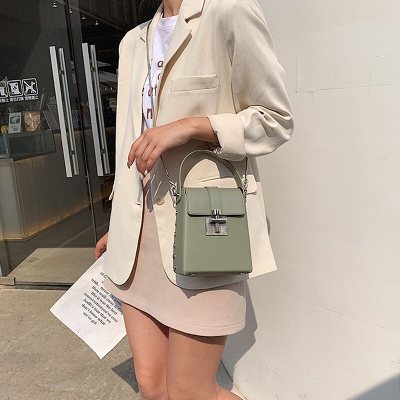 Fashion Crossbody Chain Bags For Women Lock Messenger Shoulder Bag Small Phone Purses And Handbags - ebowsos