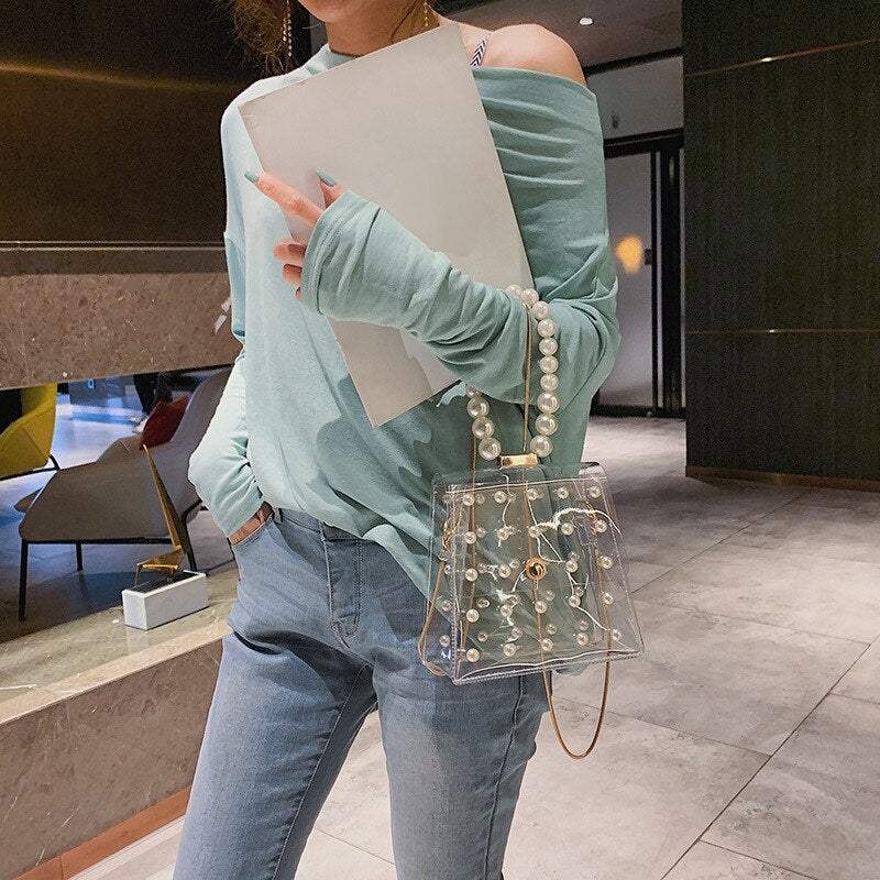 Fashion Girl Pearl Crossbody Bags Women Cute Waterproof Messenger Crossbody Bag - ebowsos