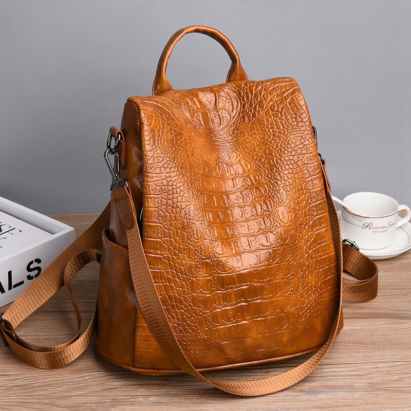 Fashion Handbag Casual Crocodile Shoulder Bag Messenger Bag Ladies Purse Travel Bag - ebowsos