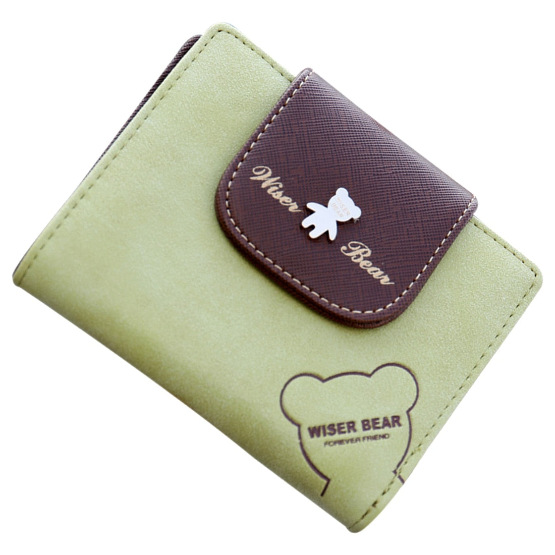 Fashion Lovely Bear Wallet Female Leather Small Change Clasp Purse Money Card Coin Holder Girls Women Purses - ebowsos