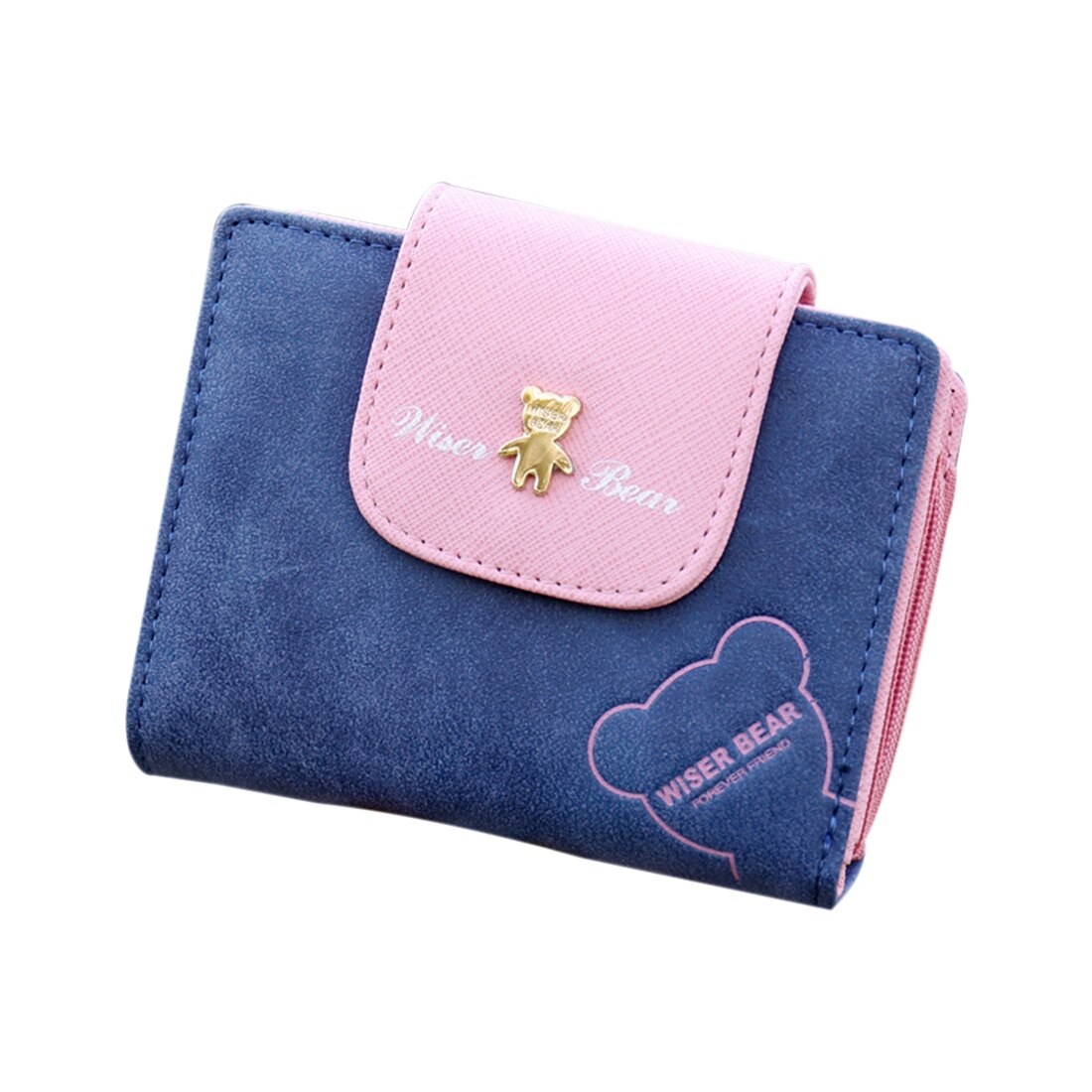 Fashion Lovely Bear Wallet Female Leather Small Change Clasp Purse Money Card Coin Holder Girls Women Purses - ebowsos