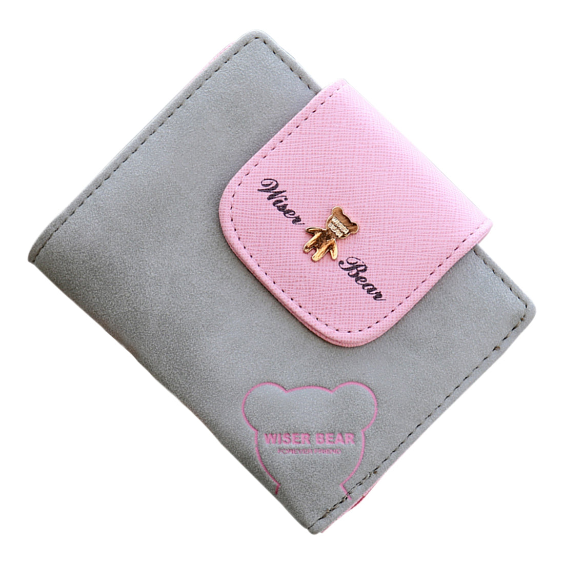 Fashion Lovely Bear Wallet Female Leather Small Change Clasp Purse Money Card Coin Holder Girls Women Purses - ebowsos