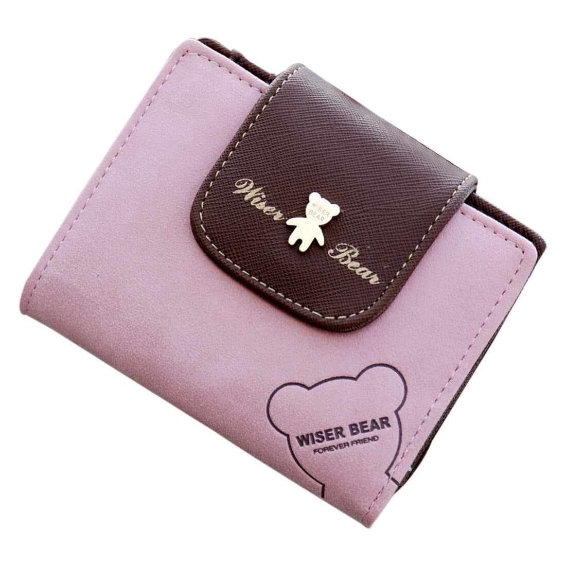 Fashion Lovely Bear Wallet Female Leather Small Change Clasp Purse Money Card Coin Holder Girls Women Purses - ebowsos