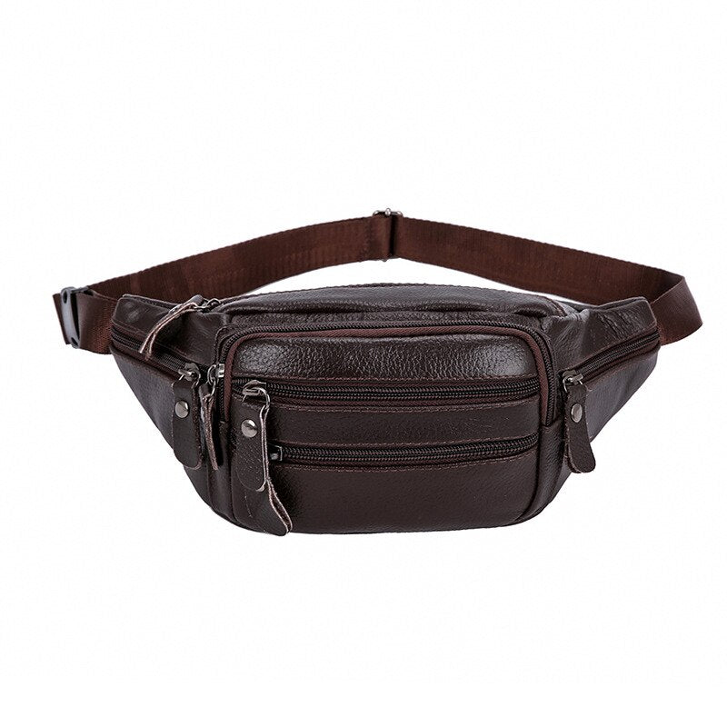 Fashion Men PU Fanny Bag For Phone Pouch Male Leather Messenger Bags Pack Male Women Travel Waist Bag Men - ebowsos