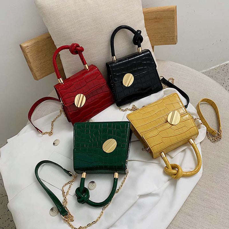 Fashion New Tote Bag Leather Women'S Handbag Crocodile Pattern Chain Shoulder Messenger Bag - ebowsos