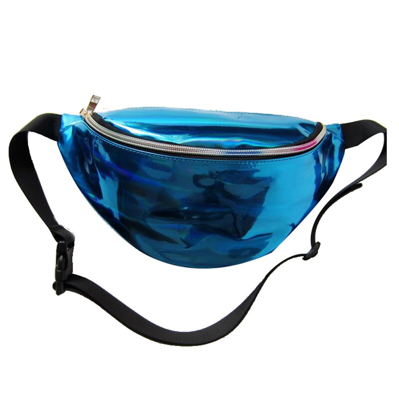 Fashion PU Fanny Pack Laser Purse Reflective Translucent Waist Chest Bag(Gold) - ebowsos