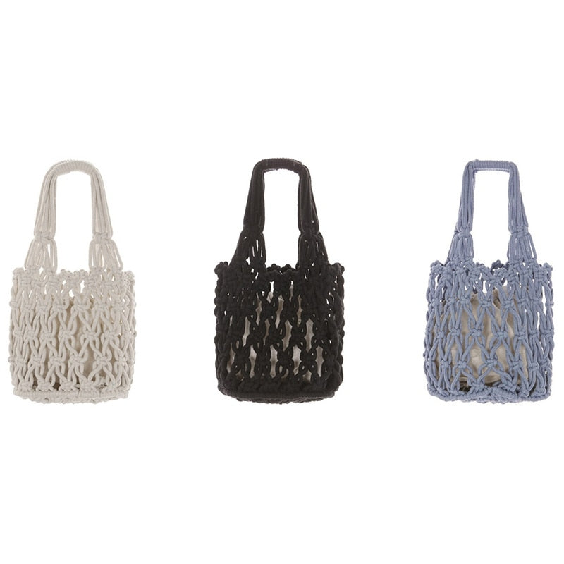 Fashion Popular Woven Bag Mesh Cotton Woven Mesh Lined Mesh Bag - ebowsos