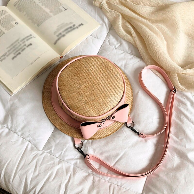 Fashion Round Straw Bags Women Holiday Bag Bohemian Rattan Crossbody Bags Handmade Woven Beach Circular Bags Like Ca - ebowsos