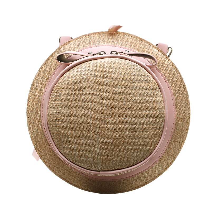 Fashion Round Straw Bags Women Holiday Bag Bohemian Rattan Crossbody Bags Handmade Woven Beach Circular Bags Like Ca - ebowsos