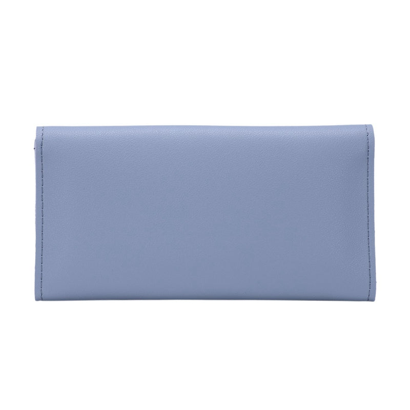 Fashion Simple Women Leather Clutch Long Wallet Card Holder Lady Purse Handbag,Blue - ebowsos