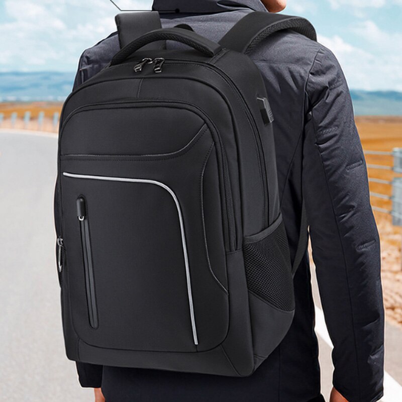 Fashion Trend Men'S Business Backpack Junior High School Bag Leisure Travel Computer Bag - ebowsos