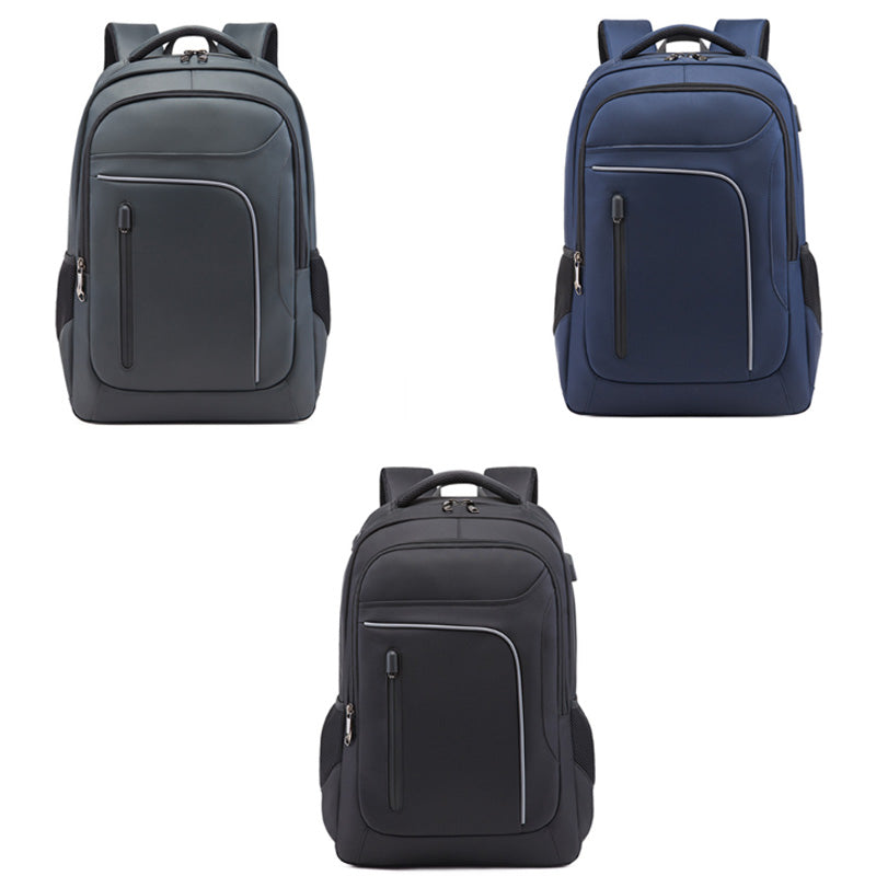 Fashion Trend Men'S Business Backpack Junior High School Bag Leisure Travel Computer Bag - ebowsos