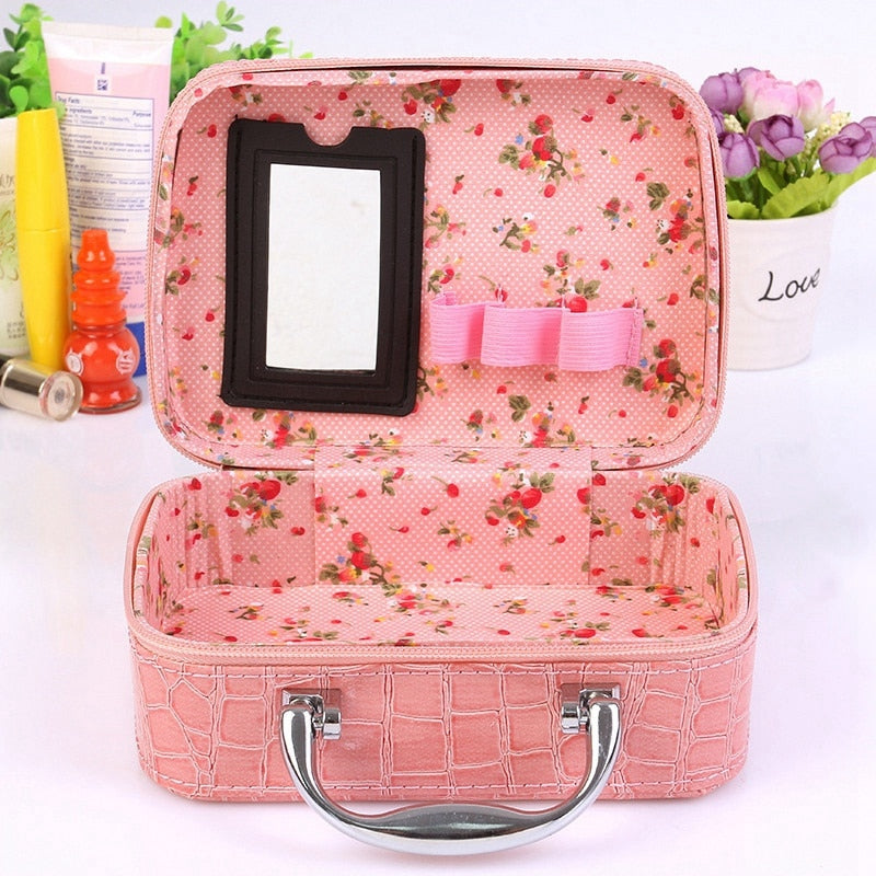 Fashion Woman Makeup Case Cosmetic Bag Travel Organizer Beauty Box Medicine Stationery Cosmetics Holiday Gifts - ebowsos