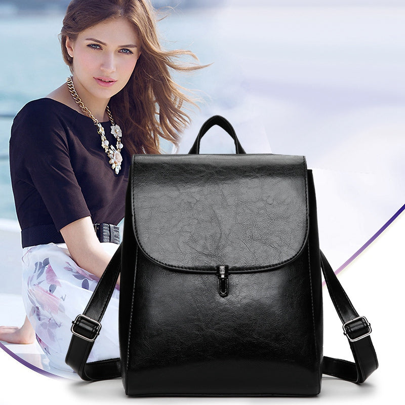 Fashion Women Backpack Youth Leather Backpacks For Teenage Girls Female School Shoulder Bag Lock Backpack - ebowsos