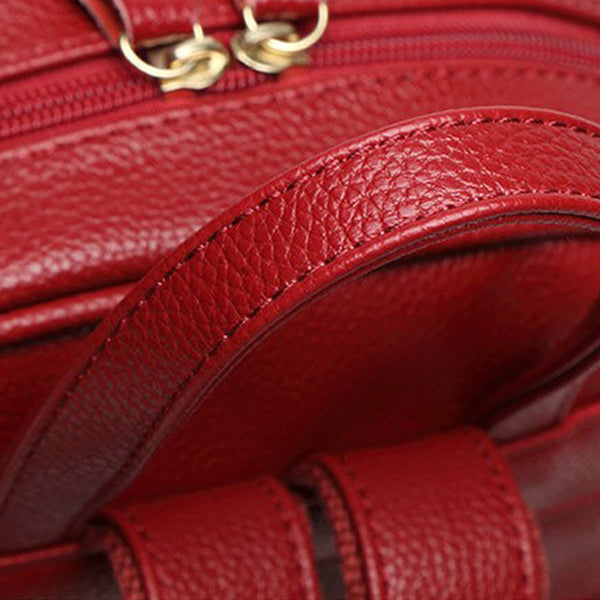 Fashion Women Backpack Zipper Bag For Girl Summer Style Female Designer Backpack(Red) - ebowsos