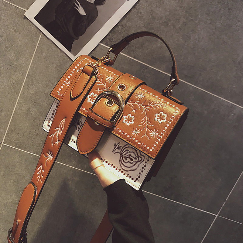 Fashion Women Bag Panelled Vintage Girls Bags for Girls PU Leather Women Messenger Bags - ebowsos