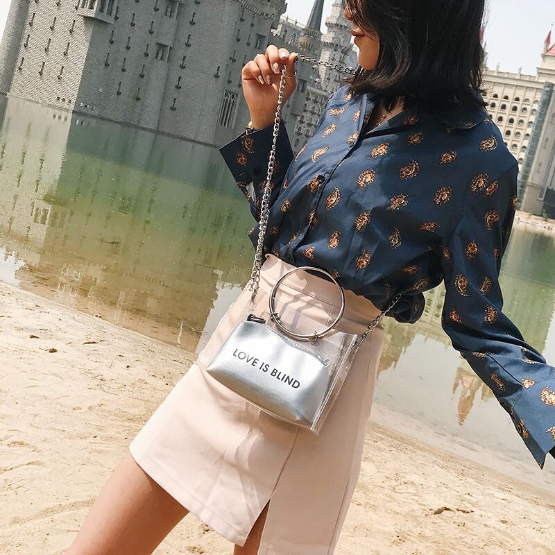 Fashion Women Bag Set Transparent Shoulder Bag+Clutch For Teenage Girls Fashion Jelly Crossbody Bag Circle Handle Tote - ebowsos