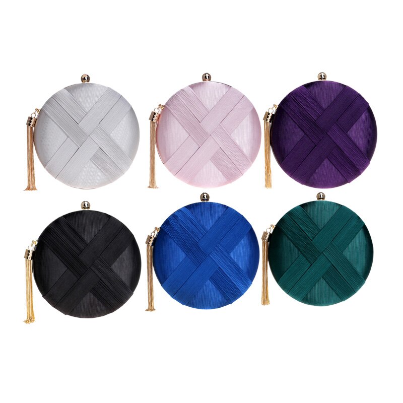 Fashion Women Bag Tassel Metal Small Day Clutch Purse Handbags Chain Shoulder Lady Evening Bags Phone Key Pocket Bags - ebowsos