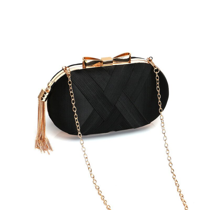 Fashion Women Bag Tassel Metal Small Day Clutch Purse Handbags Chain Shoulder Lady Evening Bags Key Phone Pocket Bags - ebowsos